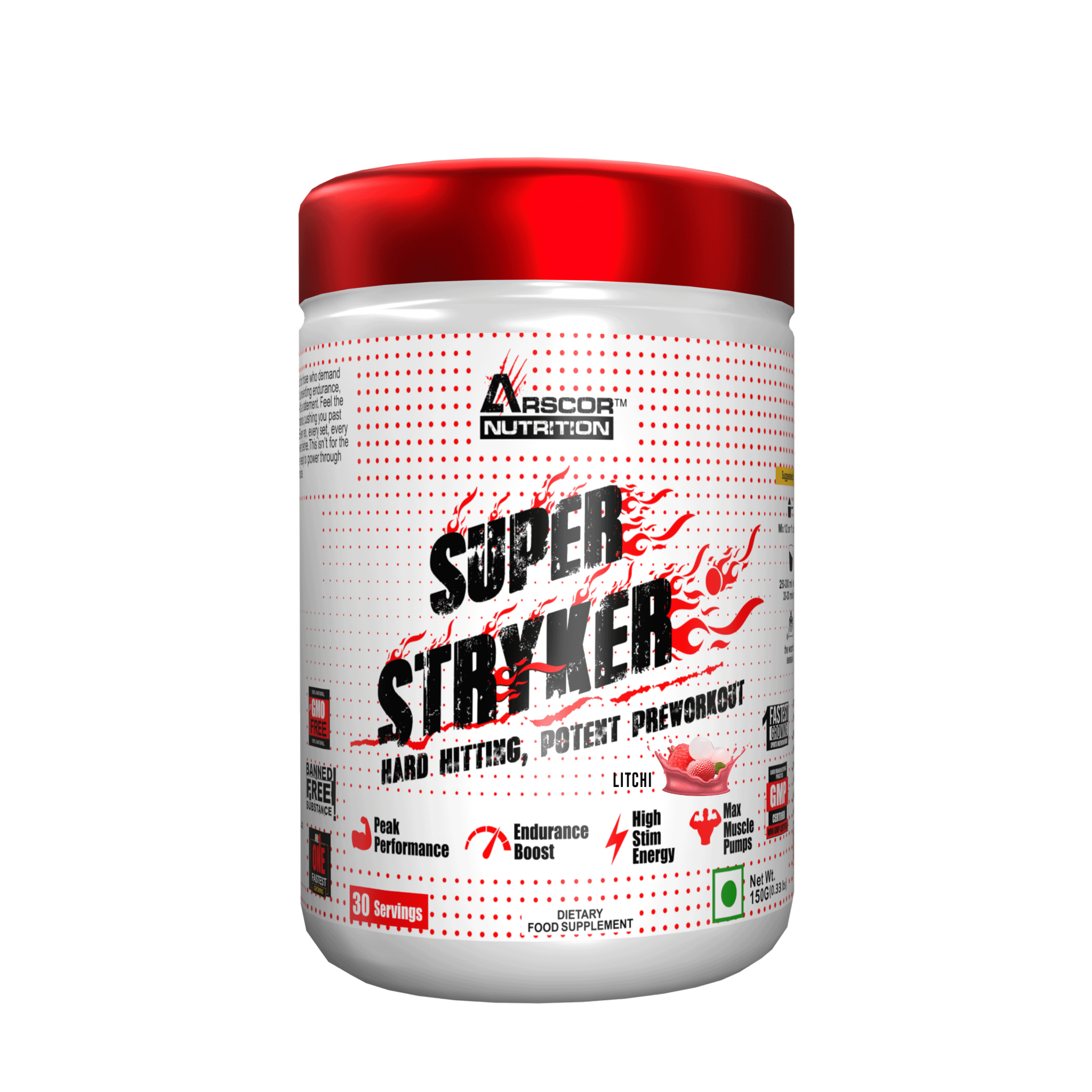 Arscor Super Stryker Pre Workout Supplement for Intense Energy, Focus & Muscle Pumps - Arscor Nutrition -
